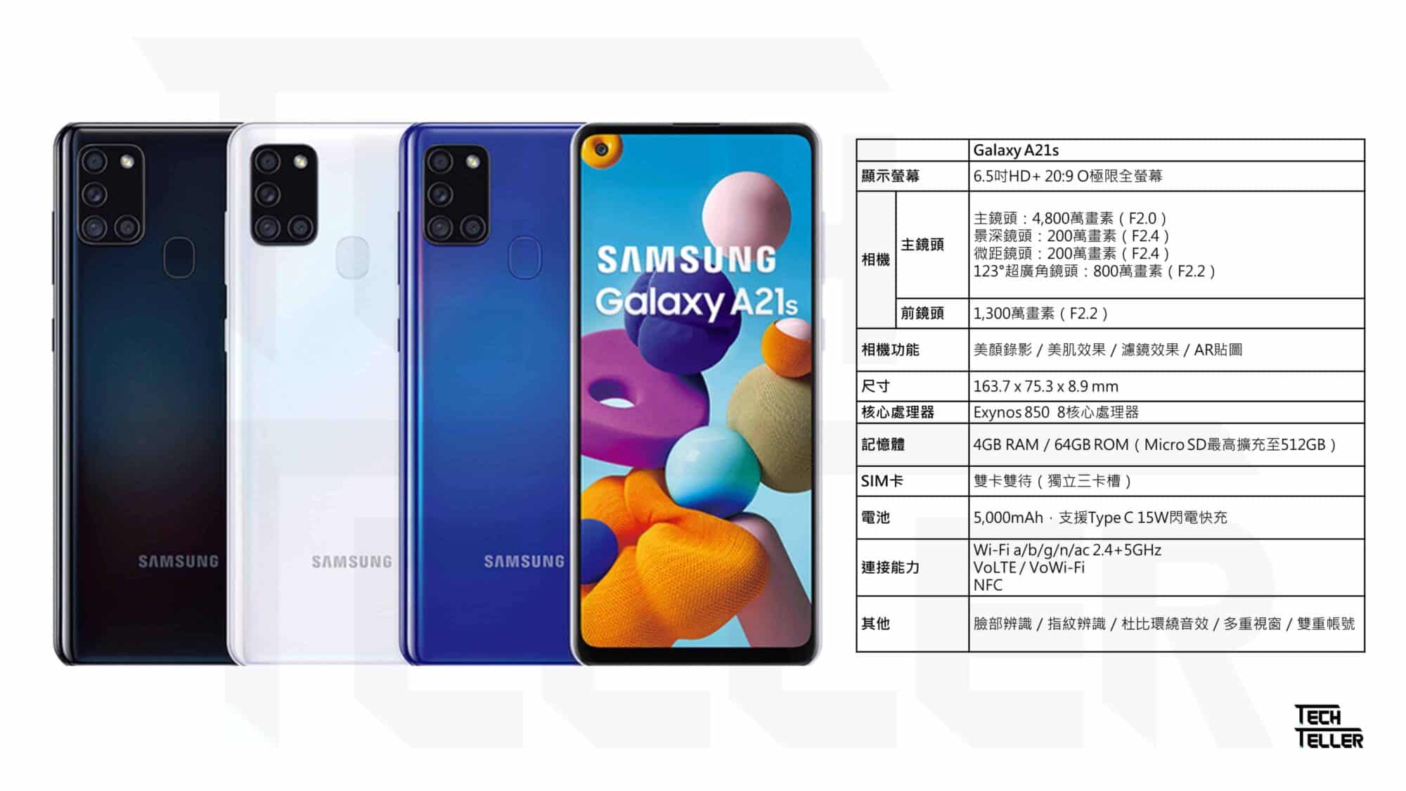 Galaxy A21S規格表